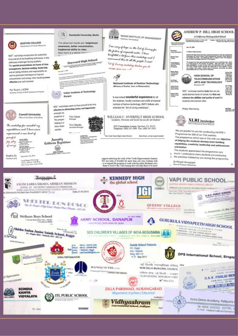 Proposal page 35: Letters of appreciation from schools